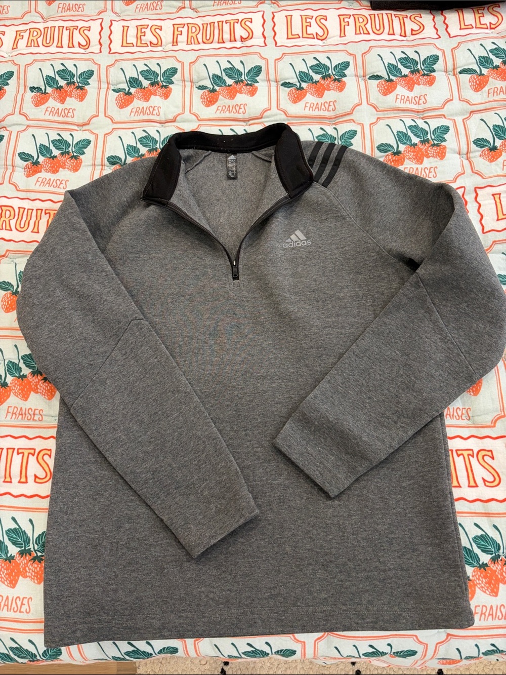 adidas golf Men’s Gray Half-Zip Pullover with Black Collar